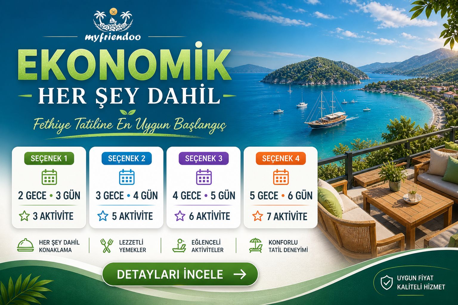 Fethiye Ekonomik Her Şey Dahil Tatil Paketi